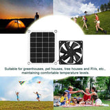 5v 10W 6 Inch Portable Solar Exhaust Fan Air Extractor Ventilator Solar Panel Power Fan Black