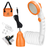 Portable Camping Outdoor Shower Head with 20L Bucket Camping Shower Pump for Beach Swimming Traveling Hiking Car Pet Cleaning