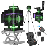 KKmoon 16 Lines Level Tool Vertical Horizontal Line 3° Self-leveling with 1.5M 3 Heights Adjustable Alloy Extension Bar
