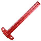 Precision Marking T-Ruler Scriber Square Hole Gauge Aluminum Alloy Woodworking Red Measuring Tools 30CM 40CM