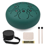 New 8-inch 8-Tone Steel Tongue Drum F Key Percussion Drum Instrument Hand Pan Drum with Drum Mallets Carry Bag Music Book