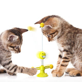 Pet Toy Tumbler Feather Cat Teaser Ball Badminton Spring Ball Cat Turntable Pinwheel Cat Toys Interactive Pet Products