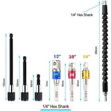 8 Pcs netic Screwdriver Bit Holder, netic Hex Shank Screwdriver Bits with Right Angle Drill Bit