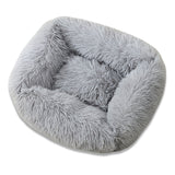 Cozy Plush Calming Pet Dog Bed Basket Square Cat Nest Hondenmand Soft Winter Warm Sleeping Mat House for Small Medium Large Dogs