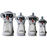 1 Set Golf Club Head Covers Cute Gift Cartoon for Driver Fairway Hybrid PU Leather Soft Golf Wood Headcovers Utility