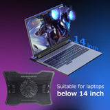 Portable Laptop Cooler Laptop Cooling Base Single Fan Design Low Noise Two USB Ports Support Laptops Below 14 inch