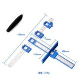 2023 Upgrade Drill Guide Punch Locator Installation Ruler Tool Hole Punch Jig Tool Center Drill Bit for Woodworking