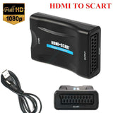 Signal Video Audio Converters Upscale Adapters Receiver HD 1080P SCART to HDMI-compatible for Household Computer Accessories