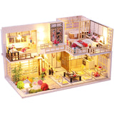 Cutebee DIY DollHouse Doll House Miniature Dollhouse Wooden Furniture Kit Toys for Children New Year Christmas Gift Case