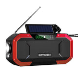 Multifunctional Bluetooth Speaker Radio Solar Hand Crank Dynamo Powered FM/AM Weather Radio IPX6 Outdoor Flashlight SOS Speaker