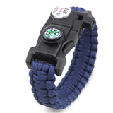 Muliti Outdoor tools Survival Bracelet with SOS Led Light Paracord Braided Rope Camping hiking Emergency Compass Whistle tools