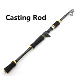 1.8M-2.7M Carbon Fiber Lure Spinning Rod telescopic Travel fishing pole M power 7-28g lure Weight 12-25lb line weigh