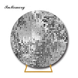 InMemory Glitter Sequin Elastic Round Photography Backdrops Wedding Baby Shower Disco Party Photobooth Shine Twinkle Table Cover