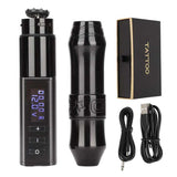 Cordless Rotary Tattoo Pen Aluminum Alloy Battery Power Supply Motor Microblading Tattoo Machine for Liner Shader Black