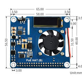 For Raspberry Pi Power over Ethernet HAT (B) for Raspberry Pi 3B + / 4B and 802.3Af PoE Network
