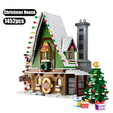 1452PCS Merry Christmas Elf Club House Set Bricks With Santa Claus Dolls Figures Model Building Block Children Kids Toys Gifts