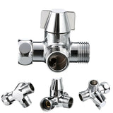 Copper Shower Water Separator 3-Way 1/2 Outlet Sink Faucet Diverter Valve T Adapter Shower Hose Tap Splitter Thermostability