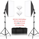 Photography 50x70CM Softbox Lighting Kits Professional Light System With E27 Photographic Bulbs Photo Studio Equipment