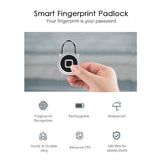 Fingerprint Lock Portable Keyless Smart USB Rechargeable Electric Lock Waterproof Luggage Case Lock Finger Prints Door Padlock