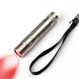 Silver LED Red Light Infrared Therapy Device Flashlight for Pain Relief Skincare Acne Infrared Light Stainless Steel