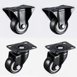 4pcs 1.5 inches 41mm Heavy Duty 180kg Black Swivel Castor Wheels Trolley Furniture Caster Rubber