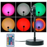 Remote Control Sunset Red Led Night Light USB Sun Rainbow Projection Desk Lamp for Living Room Wall Home Decoration Lighting