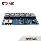 3pcs 6SC2E Fast Ethernet 10/100M Ethernet Switch 6 Fiber Port SC 20KM 2 UTP RJ45 Fast Fiber Optical Switch with power supply