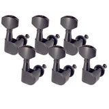 Electric Guitar Zinc Alloy String Tuning Pegs Black 6R Machine Heads Sealed