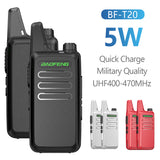 2 PCS Baofeng Professional BF-T20 Walkie Talkie 16 Channels UHF 400-470MHZ Support USB Charging For BF-C9 BF-888S Two Way Radio