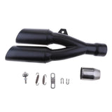 Black Motorbike 51mm 2'' Dual Outlet Exhaust Tail Vent