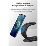 15W Magnetic Wireless Charger 3 in 1 for iPhone 11 12 8 Plus XR, for Earphone, Fast Charging Stand, Wireless Charger