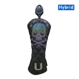 Golf Wood Cover Skull Gradient for Driver Fairway Hybrid Waterproof PU Leather Golf Club Cover Protector Golf Headcover
