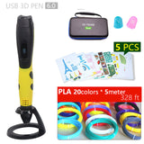 Authentic 3D Pen 3D Print Pen And 1.75mm Pla Filament Christmas Gifts+ Painting Drawings+ Free Shipping 5 v 2A Usb Adapter