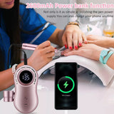 Cordless Nails File LCD Display Electric Nail Drill Machine 35000RPM Professional Manicure Pedicure Tools E File Nail Equipment
