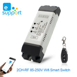 WiFi 433RF Voice Remote Control Ewelink2CH/4CH Relay Switch Alexa Nest Google Home 10 Press Relay 8 Hours Smart Timer Switch