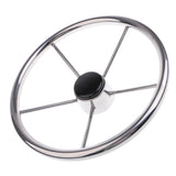 Boat Stainless Steel 13-1/2'' Steering Wheel 5 Spoke 25 Degree Marine Yacht