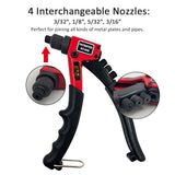 Hand Rivet Gun Heavy Duty Single Hand Manual Riveter with 4 Interchangeable Heads 3/32 Inch 1/8 Inch 5/32 Inch 3/16 Inch