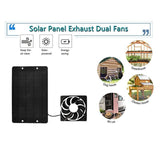10W /100W Solar Powered Panel Exhaust Fan Outdoor Air Ventilation Vent Chicken Dog House 3000r/min Black