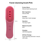 Sonic Facial Cleansing Brush Face Scrubber IPX7 Waterproof Pore Cleaner Acne Treatment SPA Skin Care Photon Rejuvenation Machine