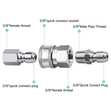NPT 3/8 Inch Male and Female Quick Connector Kit Pressure Washer Adapter Set and 1 Pieces NPT 3/8 Inch Pressure Washers Quick Co