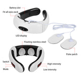 Electric Neck Massager Pulse Back 6 Modes Power Control Far Infrared Heating Pain Relief Cervical Physiotherapy Rechargeable