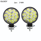 LED Work Light Car Fog Light 48W LED Headlight Front Spotlight 12V Car LED Searchlight For Truck SUV Engineering Work Vehicle
