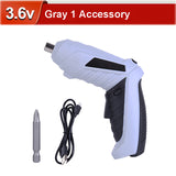 JUNEFOR Electric Screwdriver With Screw driver Bits Set Tool Kit 3.6V Cordless Screwdriver USB Rechargeable Portable Repair Tool