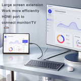 TC-JP10 Type-C Aluminum Alloy Keyboard Dock Docking Station, Splitter, Hub, Multi USB 3.0, HDMI Adapter, 10 in 1