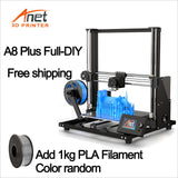 Anet A8 Plus 3D Printer Kit With High Precision Exturder And Hotend Reprap with PLA 10m Filaments 3D Drucker