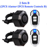 Wireless Waterproof Bike Vibration Alarm USB Charging Remote Control Motorcycle Electric Bicycle Security Burglar Alarm