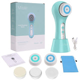 5 In 1 Electric Face Cleaning Brush 3 Modes Red Blue Light Therapy Blackhead Acne Remover Rotating Anti Wrinkle Skin Exfoliation