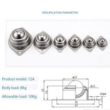 4Pcs Metal Steel Swivel Ball Caster Wheel Universal Eye Round Wheel for Machinery Trolleys Furniture Hardware By HXS