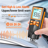 Digital Backlight LCD Film Thickness Meter Car Paint Thickness Tester Coating Thickness Gauge 0~1500µm FE/NFE Measuring Tools