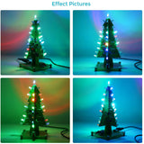 DIY Electronic Christmas Tree 3D Xmas Soldering Practice Electronic Assemble Kit Project 7 Colors Flashing LED PCB Solder